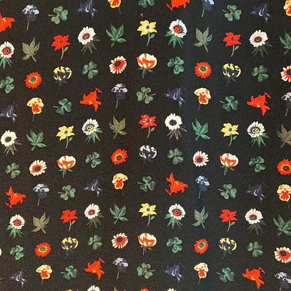 Equipment France Aurora multi floral black silk blouse mock neck bow top XL - Picture 4 of 10